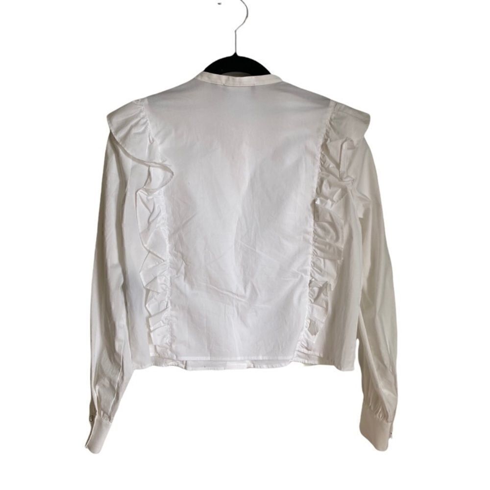 Kooples white ruffle blouse size 1 - Picture 2 of 8